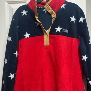Red White and Blue Simply Southern Quarter Button pullover